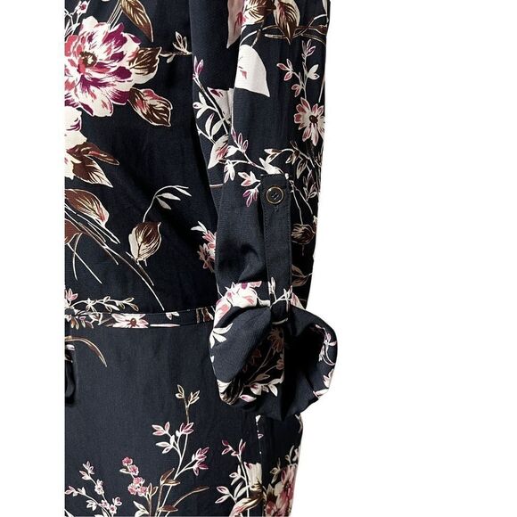 41 Hawthorn Long Roll Tab Sleeve Floral Shirt Dress Size XS - Picture 5 of 7